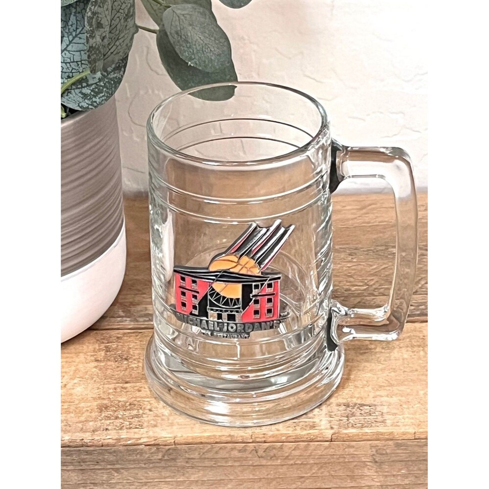 Rare Vintage 90s Michael Jordan’s Restaurant Chicago Glass Beer Mug Stein